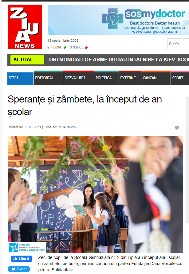 Programul „Adopta o scoala“ - ziarul ZIUA